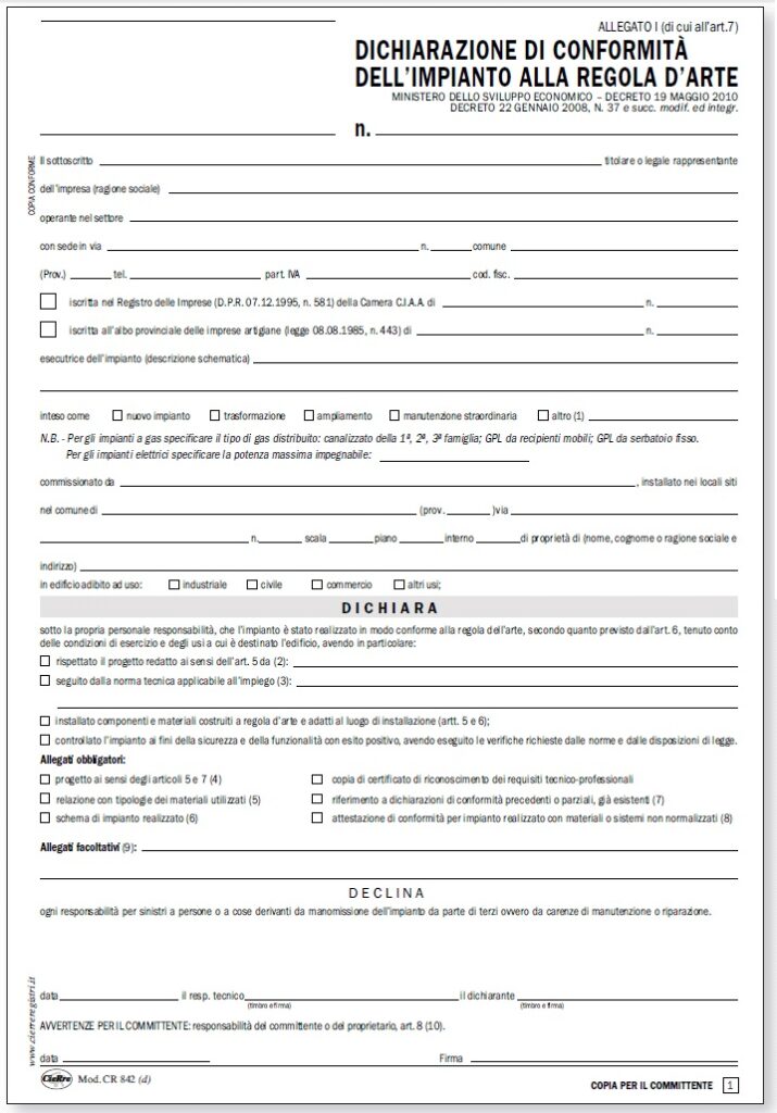 Dichiarazione di conformità
